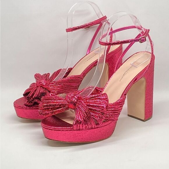 Loeffler Randall  Natalia Pleated Bow Platform Sandals size 11 - Picture 6 of 13